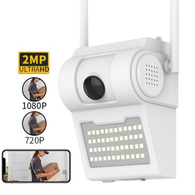 China 2MP HD Outdoor Wireless IP-Kamera mit LED-Wand-Lampen-Flutlicht zu verkaufen