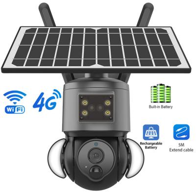 China IP65 de waterdichte Zonnewifi Camera van 4G met Rode Blauwe Waakzame Verlichting Te koop