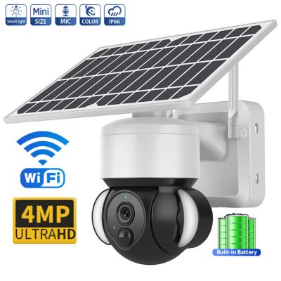 China 4G Solar Wifi Outdoor Security Camera with Solar panel With Sound And Light Alarm for sale