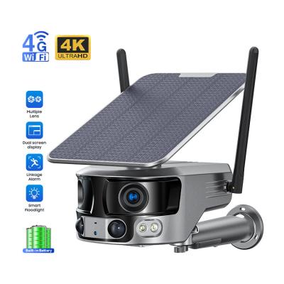 China granangular estupendo solar dual de la cámara de red de Wifi 6W de la lente 4K 180° en venta