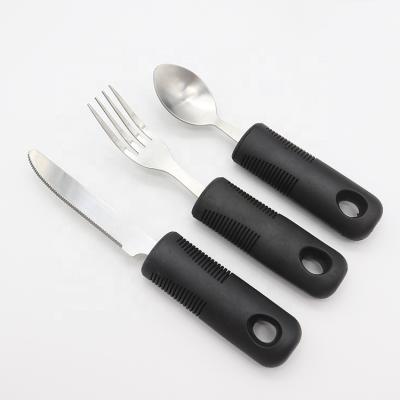 China OEM Viable Hot Selling Roilife Adaptive Utensils Easy Handle Silverware Fork Spoon Knife Set Cutlery Knife Set for sale