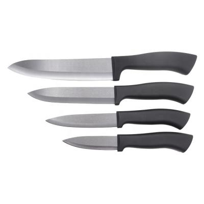 China Roilife Knife Set 4pc Sustainable Knife Set PP+TPR Handle OEM Black Ceramic Knife Set With Gift Box for sale