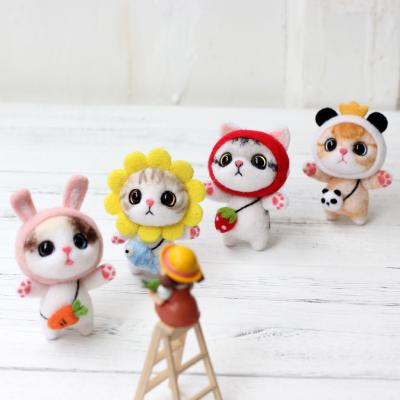 China China DIY Craft Cat Animal Wool Needle Felting Kit For Kids Funny Gift for sale