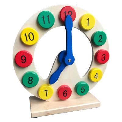 China Children's Learing Toys Montessori Teaching Aids Early Education Toys Wooden Digital Clock for Kids to Identify Time for sale