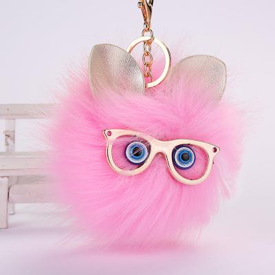 China Fox Pom Pom Owl Style Keychain Festival Gift Decoration for sale