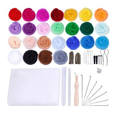 China Improve Handmade Felting Kit Tools For Starter Child's Capacity 25 DIY Hand Colors Needle Kits for sale