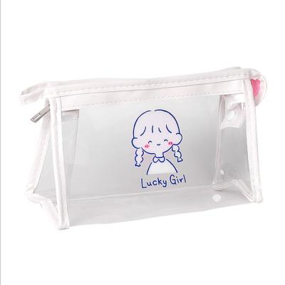 China Lovely School Pen Bags Custom Cartoon Pen Bag Transparent Stationery Bag For School Students Creative Stationery Bag for sale