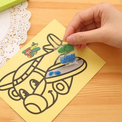 China Hot Selling Colorful DIY Painting Children Sand Painting Card Sand Paper DIY Art Craft for sale