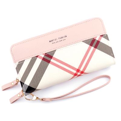 China 2020 New Fashion Women's PU Long Waterproof Purse Large Large Mobile Phone Bag Double Wallet Zippers for sale