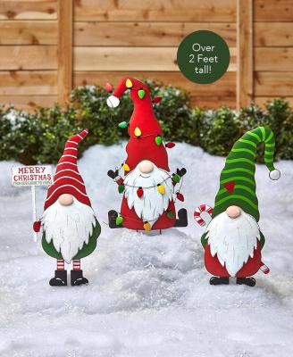 China Novelty Christmas Gnome Garden Metal Yard Arts and Crafts Stacks New Border Explosive Products for sale