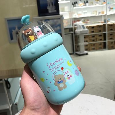 China Lovely girl stainless steel thermos student micro viable cup creative scene cartoon children outdoor portable water cup customization for sale