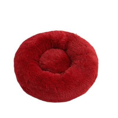 China Hot Selling Ultra Soft Washable Plush Stuffed Faux Fur Around Luxury Cute Cat Bed For Pet Pet Bed for sale