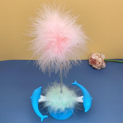 China Viable Feather Teases Cat, Leaks Food, Small Windmill Dolphin Windmill Fish Toy for sale