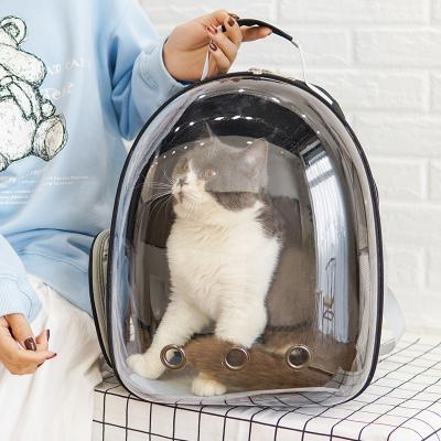 China Wholesale Viable Breathable Transparent Pet Cat Dog Travel Carrier Carrying Basket Backpack Bag for sale