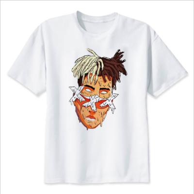 China Anti-pilling A short sleeve t-shirt with floral print around the singer's character is a hot look on the warm style 100% organic cotton for sale