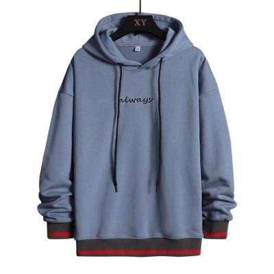 China New Winter Men Anti-wrinkle Embroidery Hoodie Loose Hoodie Pullover Large Size Casual Hoodie for sale