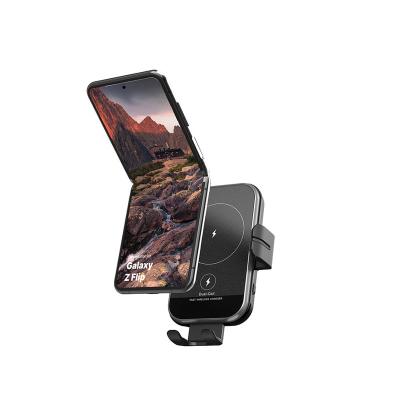 China Smart Watch Dual Coil Fashion Stand Car Charger Mount Mobile Phone Wireless Charging Holder For Car for sale