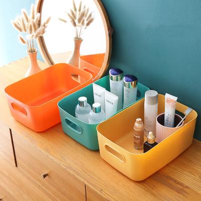 China Small Modern Household Plastic Storage Box Sundries Desktop Storage With Handle for sale