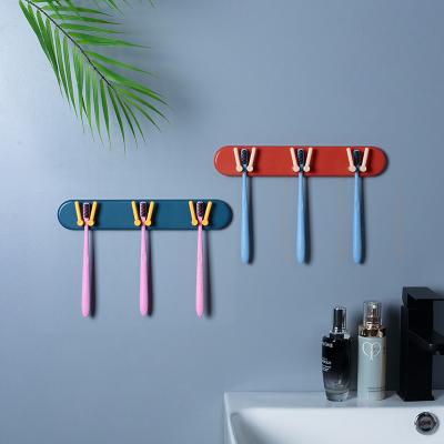 China Three Person Wall Mounted Toothbrush Style Wall Mounted Sustainable Rack Shelf for sale