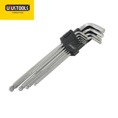 China Common Type Ballpoint Pen Hex Wrench Long CRV Hand Tool 9pcs Set for sale