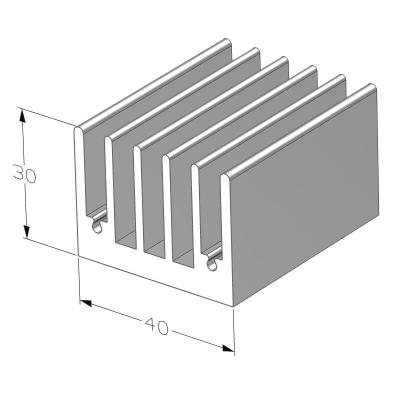 China Aluminum Alloy Flexible Cut Length Chip Heatsink , PCB Heatsink Led Strip Light Heatsink 40(W)*30(H)mm for sale