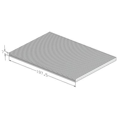 China Heat Sink LED Heat Sink Plate 197.5(W)*7.7(H)mm , Flexible Cut Length for sale