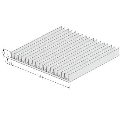 China Radiator factory raise light radiator profile 194 (W)*21 (H) mm, flexible cut length for sale