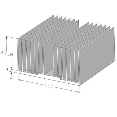 China High Cooling Fin Radiator Extruded Radiator 110(W)*57.8(H)mm, Flexible Cut Length for sale