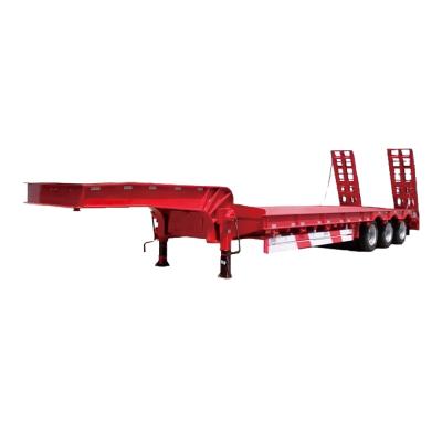 China Low Price 3 Axle Bed Truck Trailer 100 Ton 3 Axle 80 Ton Heavy Machinery Low Bed Trailer Low Price for sale