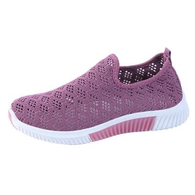 China Amazon Flying Woven Breathable Net Explosion Of Soft-soled Summer Shoes Women's Sports Shoes 2021 Net Anti-slippery Shoes New for sale