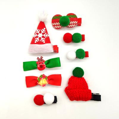 China Hot Sale Christmas Tree and Hat Princess Hair Clips Sweet Girls Hair Clips Set Cute Hair Accessories for Kids Gift for sale