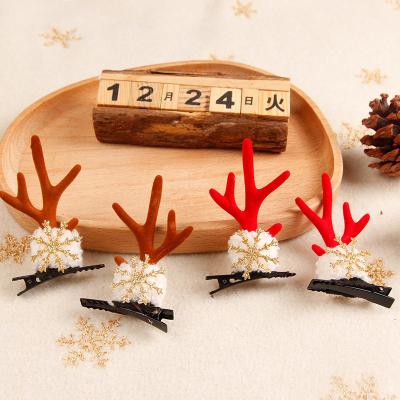 China 2021 Simple Fashion New Arrival Christmas Release News Antlers Hair Accessories Clip Claw Simple Hair Decorations for sale