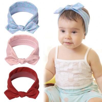 China 3pcs/set Sweet Cute Polka Dot Baby Hair Bands Set Hangers Headbands Hair Accessories Floral Printing Hair Bands Wholesale for sale