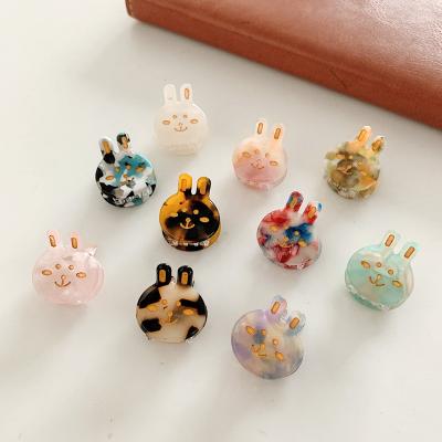 China Popular Statistical Statistical Rabbit Grab Leopard Print Accessories Fashion Sensitive Hair Acetate Hair Claw Clips For Girls for sale