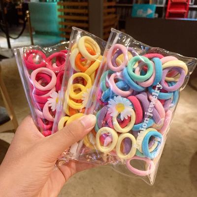 China Hot-selling Cute Cute Hair Band 50pcs/bag High Elastic Hair Ties Set Colorful Hair Accessories For Kids for sale