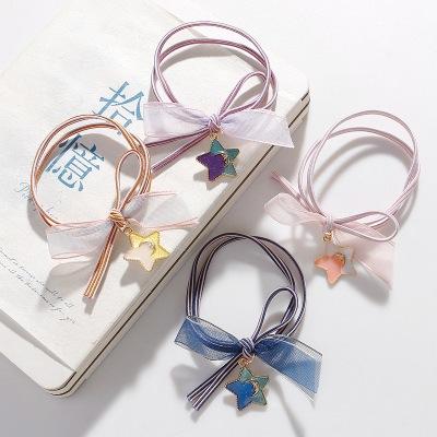 China Wholesale 2021 new fashion fashion version simple children's hair simple children's hair bow circle headband elastic band star ties hair band mix color hair accessories for sale