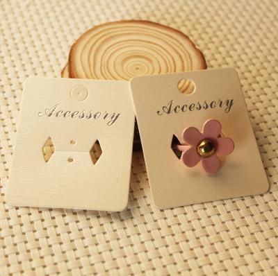 China Wholesale Modern Simple Jewelry Packaging Necklace Earrings Packaging Card Ring 6*5cm Beige Display Card for sale