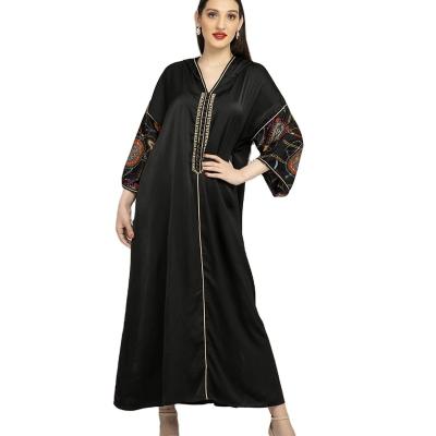 China Middle East Jalabiya Islamic Wholesale Clothing Designs Hoodie Muslim Dress Black Women Dress Abaya Style African Clothes AB136 for sale