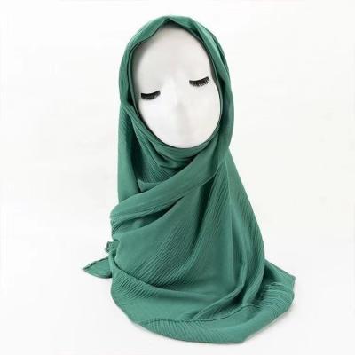 China Special offer ! High Quality Arab Crepe Style Scarf Hijab Wrinkle Chiffon Bubble Fashion Pleat Muslim Women Shawl 175*75cm for sale