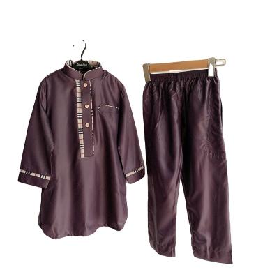 China Polyester+Cotton Boys Clothing Thobe Kandoras Muslim Shirts Pants Set Middle East Islamic Saudi Children Malaysia Indonesia Brunei for sale