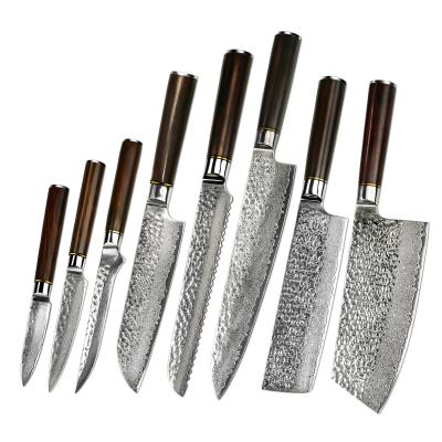 China Viable custom logo Damascus chef knife set8 pcs knife set for sale