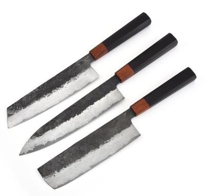 China LOW MOQ 67layers VG10 Damascus Sustainable Steel Forged Korouchi Finish Kitchen Chef Knife For Chef for sale