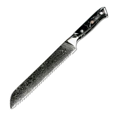 China 8 Inch Damascus Kitchen Viable Japanese Steel Bread Knife for sale