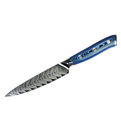 China Durable 73 Layer /5 Inch Paring Knife 3.5 Inch Damascus AUS-10V Damascus Steel Core With Beautiful Wood Handle for sale