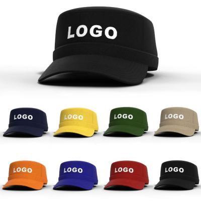 China Logo Flat Caps Hats Customization made to order personalized high quality COMMON embroidered distressed cotton washed polyester unisex for sale