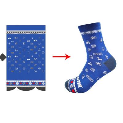 China Custom High Quality Casual Cotton Socks Unisex Knitted Character Crew Logo Socks QUICK DRY for sale