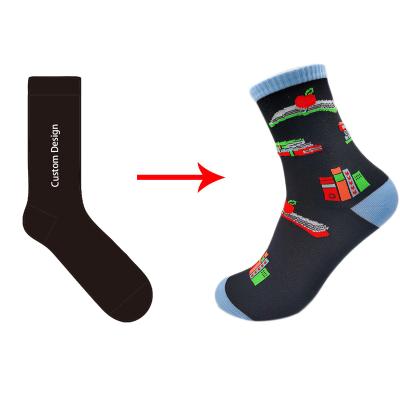 China QUICK DRY Custom Design Socks With Own Logo If You Can Read This Bring Me Some Wine Beer Coffee Socks for sale