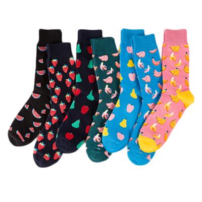 China QUICK DRY Ready to ship hot sale men's cotton banana sock funny fruit pineapple men socks for sale