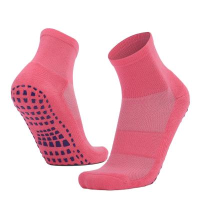 China New Breathable Custom Design Knitted Soccer Floor Socks With Grip Solid Color High Quality Sweat-absorben for sale