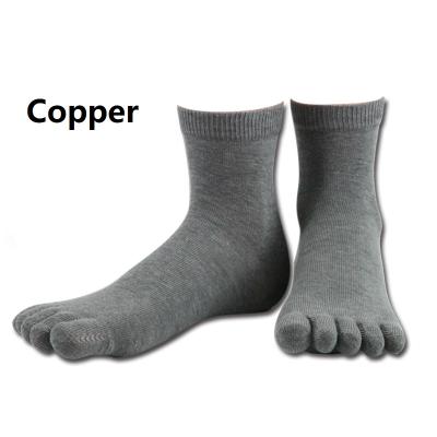 China New Arrival QUICK DRY Solid Color Unisex Toe Copper Man Socks For Deodorization 5 Antibacterial Gym for sale